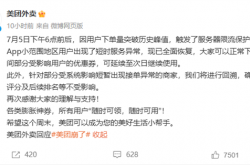 美团外卖回应崩了：下单量突破历史峰值 触发服务器限流保护