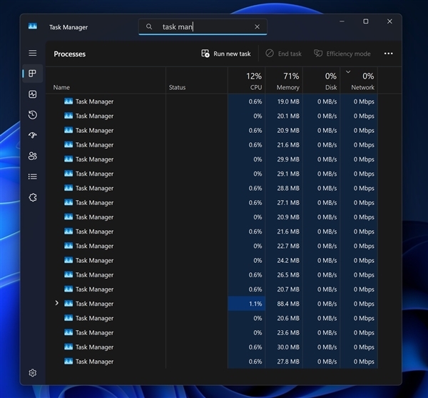 100个后台拖慢电脑 Win11升级又出任务管理器bug：修复办法来了