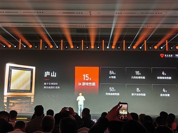 新一代国产游戏卡要来了!摩尔线程庐山芯片发布:3A游戏性能提升15倍