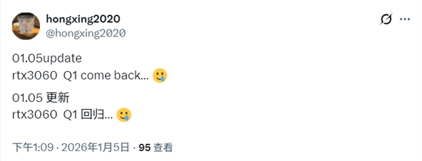 一代神卡重出江湖!NVIDIA要重启RTX 3060供应