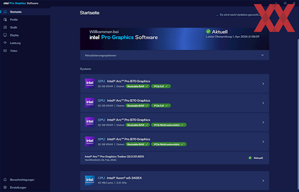 Intel锐炫Pro B70四卡并联首测！功耗达720W