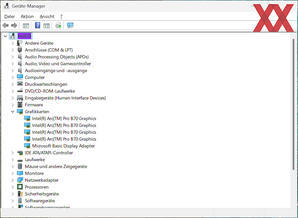Intel锐炫Pro B70四卡并联首测！功耗达720W