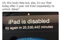 不记得iPad密码别乱试：解锁可能要等“49年”