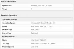 红米最强旗舰！2022款RedmiBook Pro跑分现身：搭载 i7-12650H
