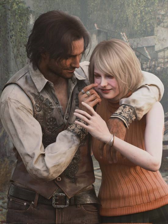 《生化4》3D艺术图！里昂王阿姨相拥入眠