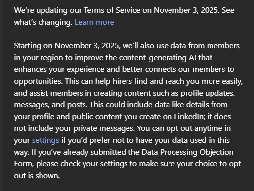 微软旗下领英：将默认使用用户数据训练AI模型！