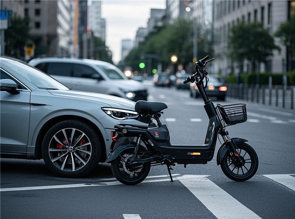 男子骑电动自行车闯红灯撞汽车 被判全责后拒赔！法院判了